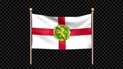 Alderney Flag Waving Seamless Loop with Alpha Channel