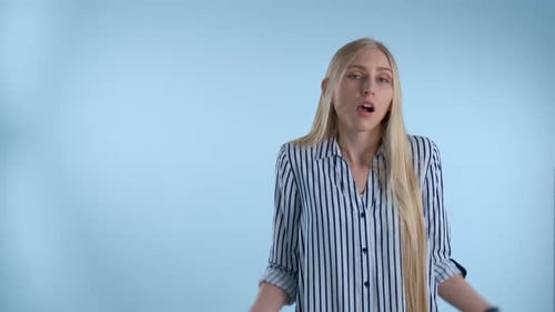 Young Lady Showing That She Doesn't Know Something