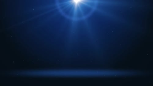 Étoile brillante sur fond bleu