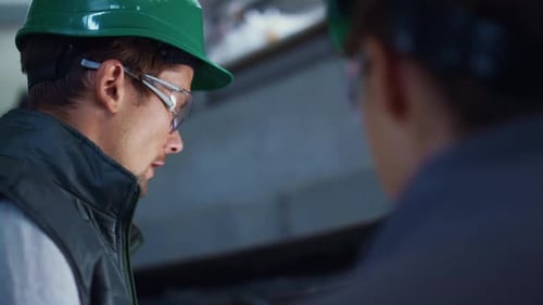 Ingénieur travaillant chez Livestock Facility Closeup
