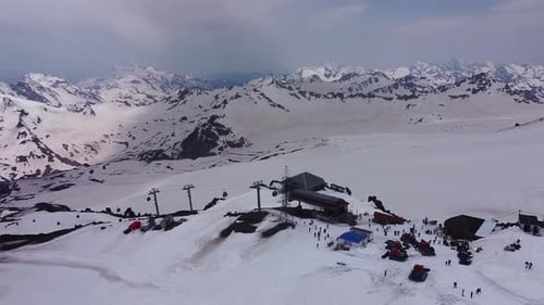 Elbrus region. Mountains of the Caucasus. Mountains in the clouds.