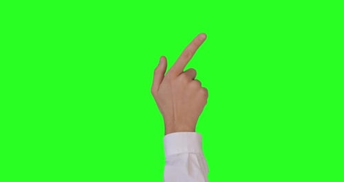 Gesten Pack auf getastetem Greenscreen-Chroma-Key-Hintergrund, Männerhand in Anzug oder weißem Hemd