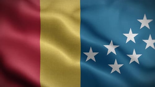 Waving Abstract Flag with Stars Motion Background