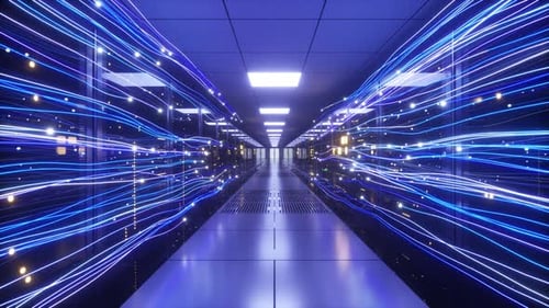 Digitale Informationen fließen durch das Netzwerk