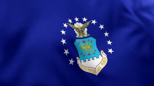 United States Air Force Flag Waving in Realistic Fabric Motion