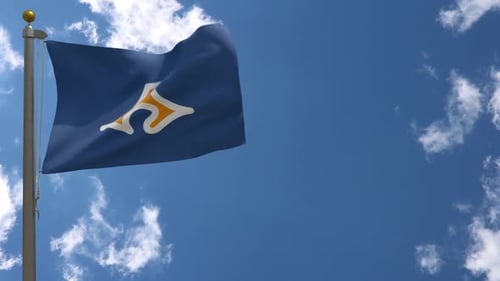 Abstract Flag Waving Against Blue Sky Animation