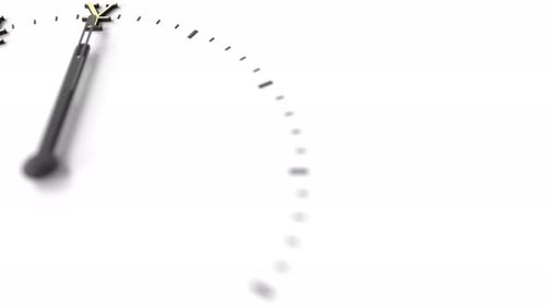 Hand Pointing at Japanese Yen Symbols on Clock Face