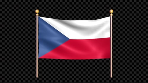 Czech Republic National Flag Waving Animation