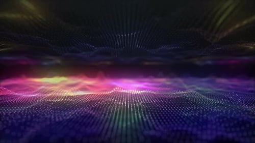 Dynamic Digital Particle Wave Sound Visualizer Background