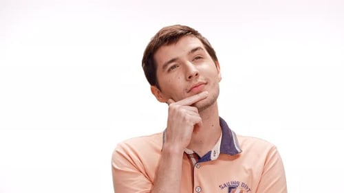Man Thinking, Getting an Idea, and Giving Approval