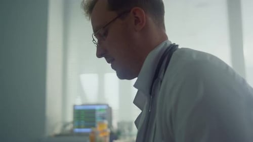 Physician Listening Girl Health Complaints in Clinic Closeup