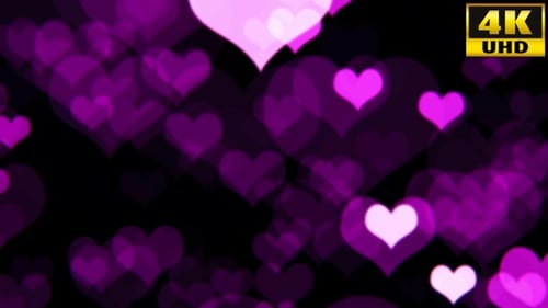 Animated Bokeh Hearts Floating Up Background Loop