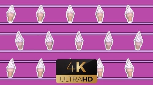 Animated Rotating Ice Cream Cone Pattern Background