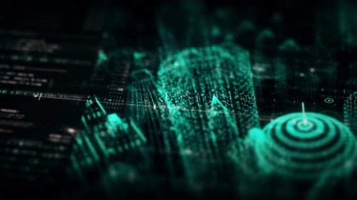 Futuristic HUD Holographic Digital City Map