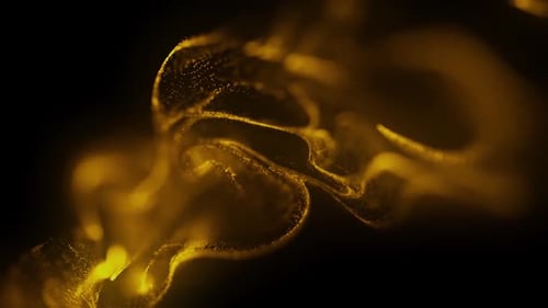 Dynamic Golden Particles Abstract Flow Background