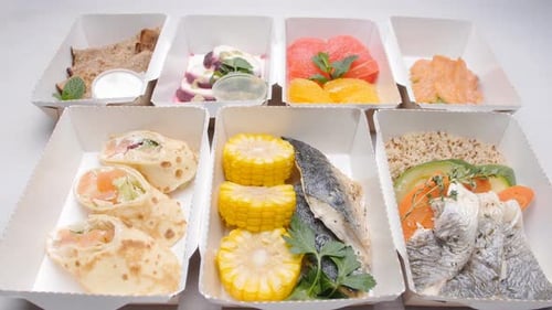 Healthy Takeout Meal Assortment in Boxes