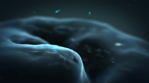 Abstract Digital Brain Scan with Glowing Neural Activity Animation