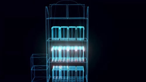 Market Stand Drinks Hologram Rotating 4K