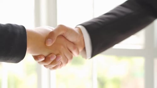 Business Handshake After Agreement Close Up