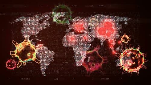 Global Pandemic Spread on Digital World Map