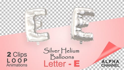Animated Silver Balloon Letters E and e