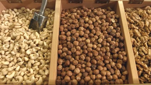 Peeled Nuts and Unpurified Pumpkin Seeds