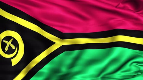 Realistic Waving Flag of Vanuatu Seamless Loop