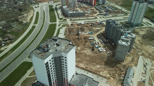 Urban Development, Aerial View of Construction