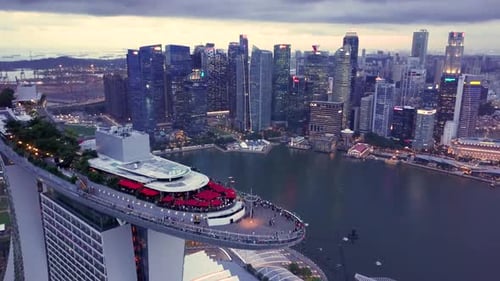 Marina Bay and Garden By the Bay Aerial View in Singapore
