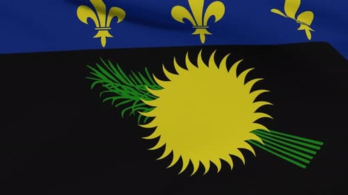Guadeloupe Flag Waving Seamless Loop Animation