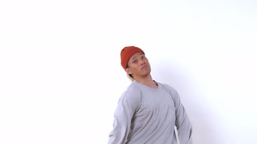 Young Adult Dancing with Hand Gestures