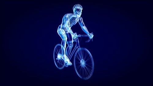 Abstract art of a X-ray cyclist riding