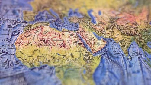 Detailed Raised Relief Map of Africa and Middle East