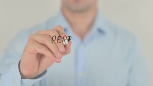 Gestion de la performance, écriture de l'homme sur écran en verre transparent