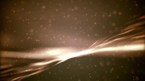 Abstract Golden Particle Flowing Lines Background