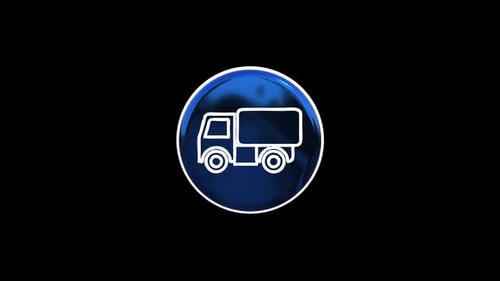 Animated 3D Glossy Truck Icon for Transportation