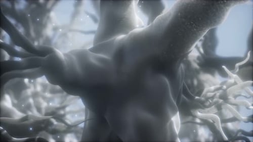 Abstract Neural Network Flowing Animation in 3D Space