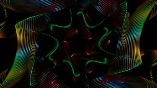 Abstract Trendy Surreal Futuristic Multicolor Psychedelic Hypnotic VJ Seamless Loop Background
