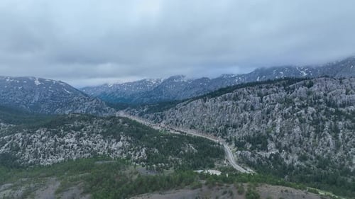 Mountain landscape high in the mountains aerial view 4 K