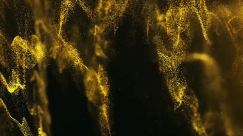 Abstract Fluid Golden Particles Flowing Background Animation