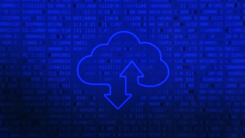 Concepto digital de computación en nube de código.