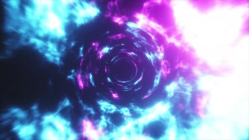 Flying in a Colorful Abstract Energy Tunnel