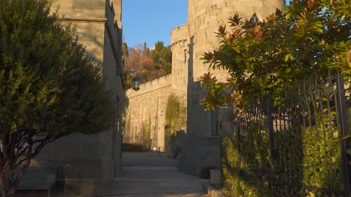 Sidewalk Among the Palace Walls