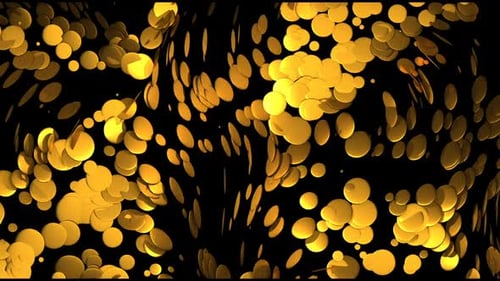 Fluid Golden Particles Swirling Seamless Loop Motion Background