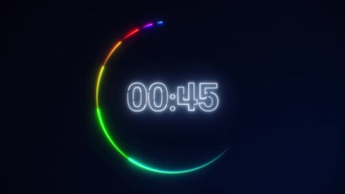 Weißes Neonlicht 60 Sekunden Countdown