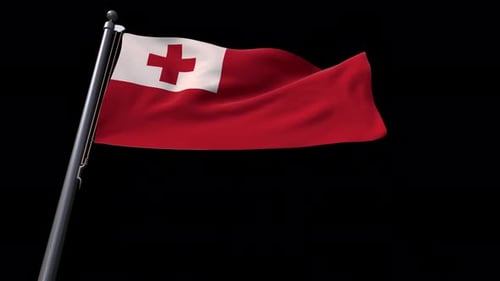 Realistic Waving National Flag of Tonga Animation