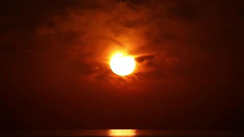 Dramatic Sunset Over the Ocean at Twilight