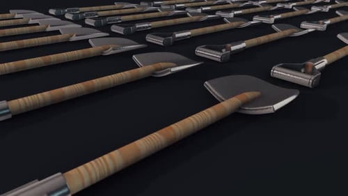 A Lot Of Shovels In A Row Hd