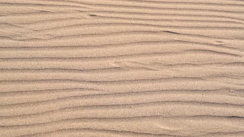Parallel Sand Pattern Lines on Dune Surface in Desert