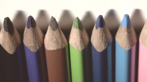 Close Up of Vivid Colored Pencils